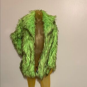 Vibrant Green Faux Fur Teddy Jacket